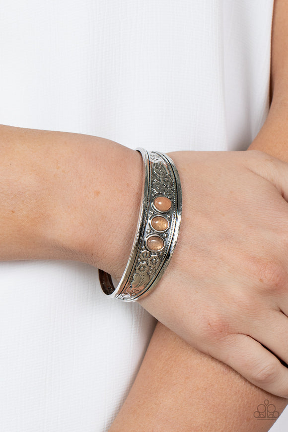 Flower Patch Picnic - Orange Bracelet - Paparazzi Accessories