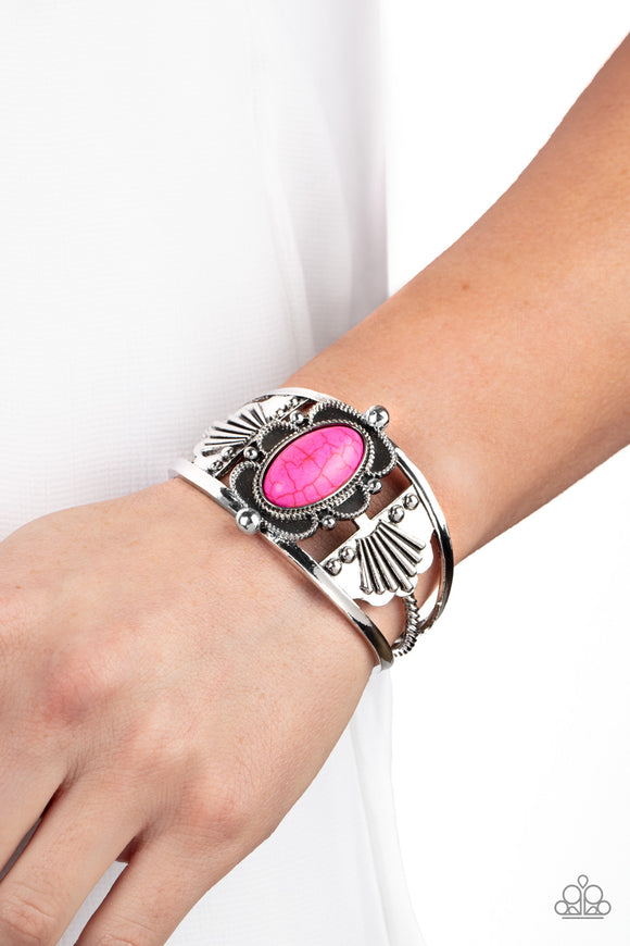 Sandstone Tundra - Pink Bracelet - Paparazzi Accessories