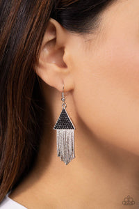 Pyramid SHEEN - Black Earrings - Paparazzi Accessories