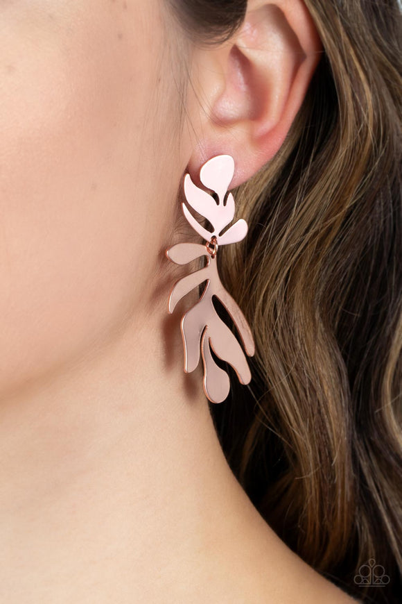 Palm Picnic - Copper Post Earrings - Paparazzi Accessories