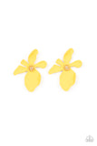 hawaiian-heiress-yellow-post earrings-paparazzi-accessories
