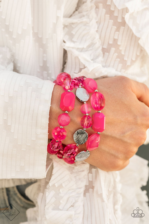 Oceanside Bliss - Pink Bracelet - Paparazzi Accessories