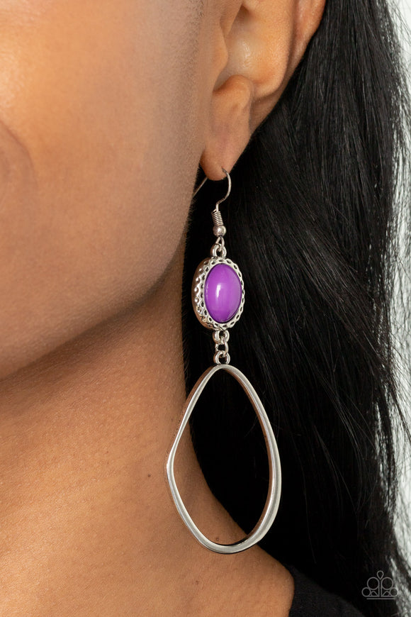 Adventurous Allure - Purple Earrings - Paparazzi Accessories