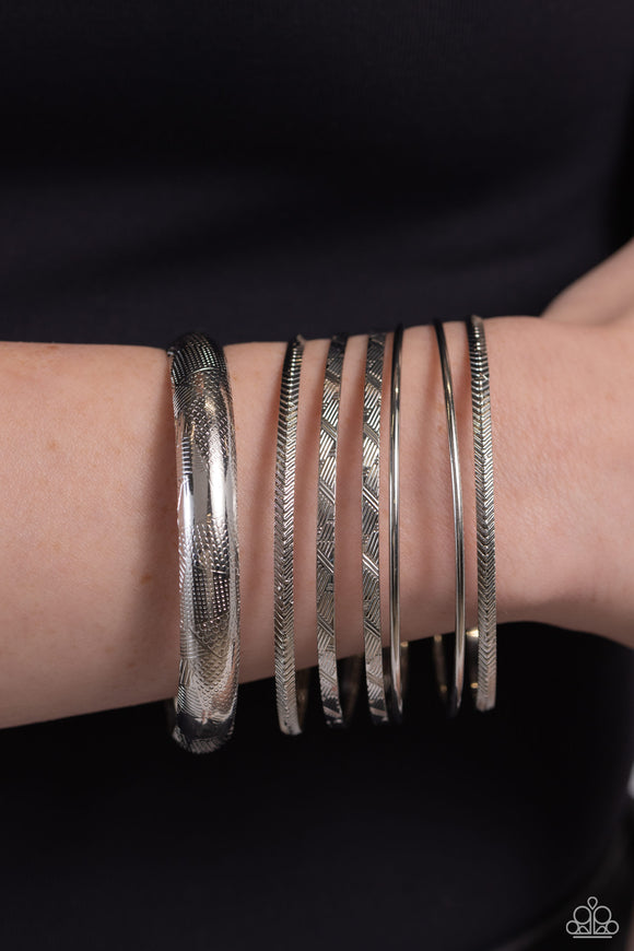 Stackable Stunner - Silver Bracelet - Paparazzi Accessories