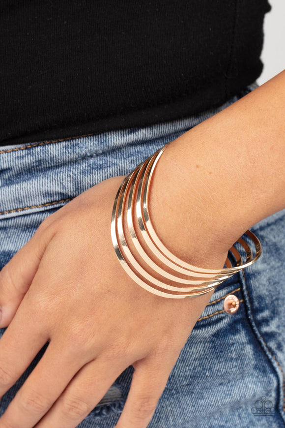 Tantalizingly Tiered - Gold Bracelet - Paparazzi Accessories