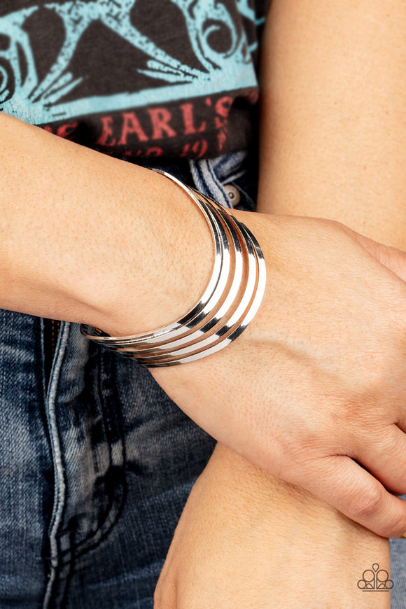 Tantalizingly Tiered - Silver Bracelet - Paparazzi Accessories