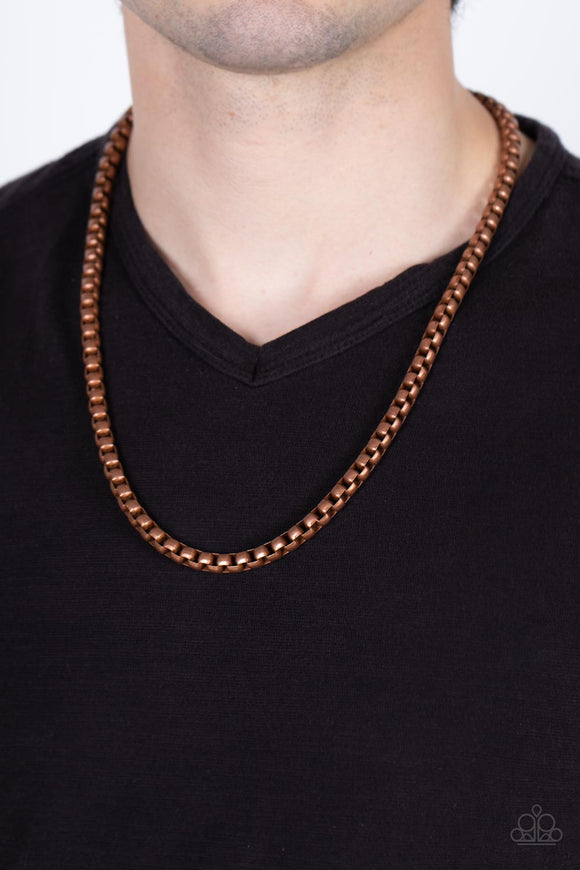 No ENDGAME in Sight - Copper Mens Necklace - Paparazzi Accessories