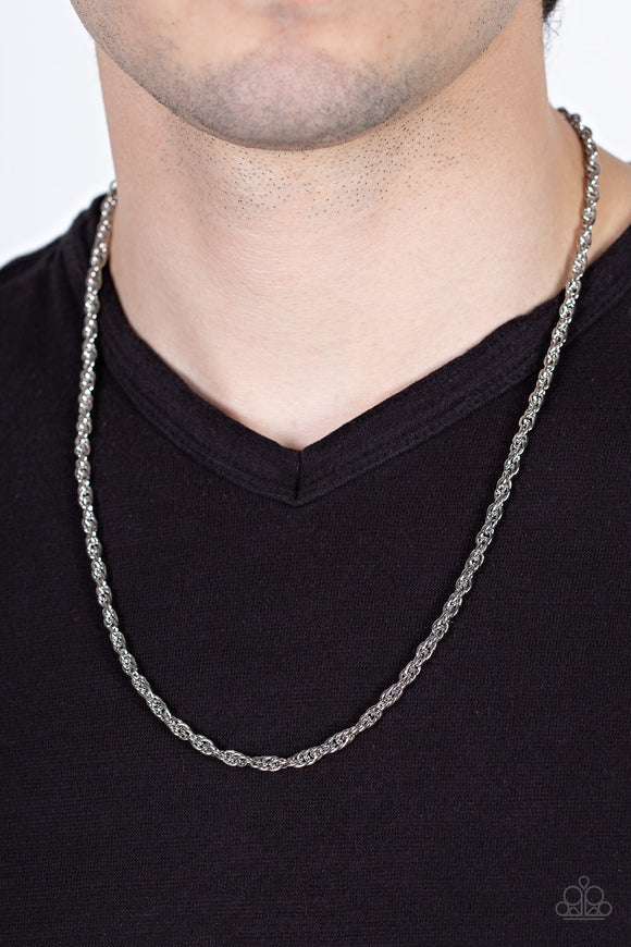 Industrial Interval - Silver Mens Necklace - Paparazzi Accessories