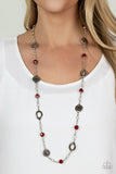 Glammed Up Goals - Red Necklace - Paparazzi Accessories