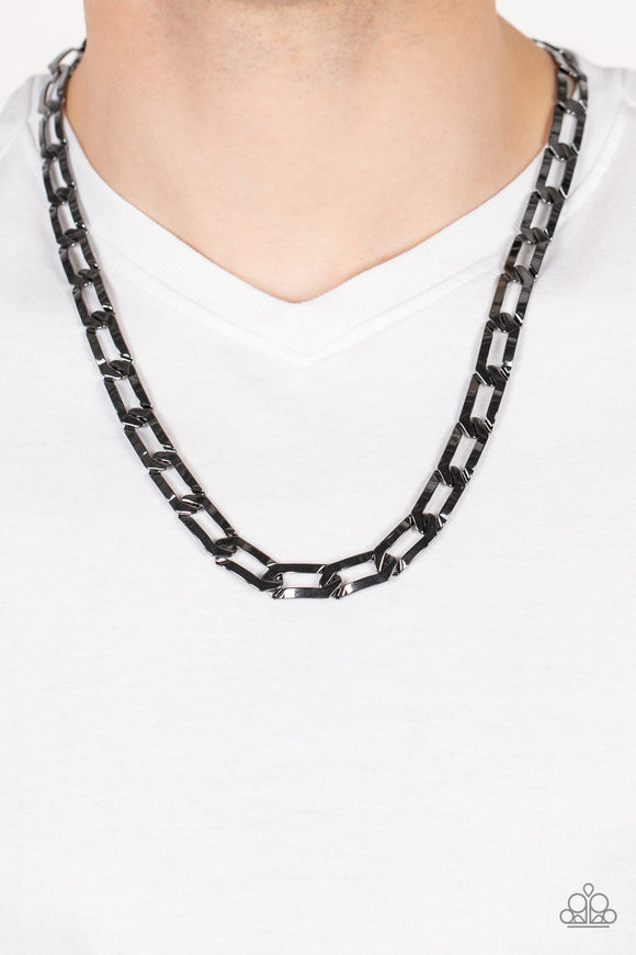 Full-Court Press - Black Mens Necklace - Paparazzi Accessories