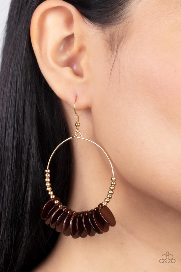 Caribbean Cocktail - Brown Earrings - Paparazzi Accessories