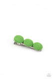 cute-as-a-button-green-hair clip-paparazzi-accessories