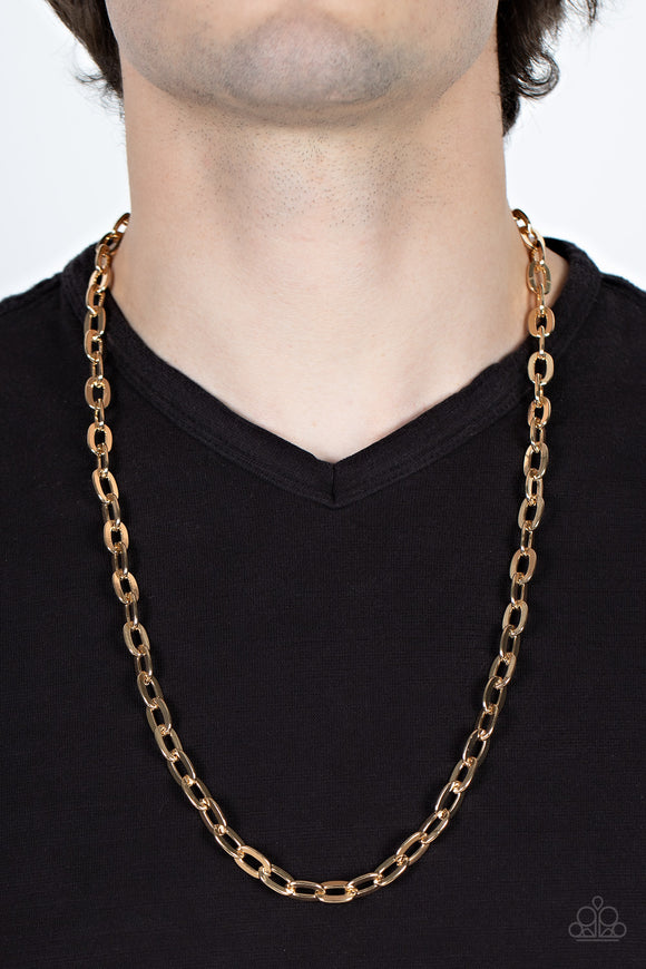 Interference - Gold Mens Necklace - Paparazzi Accessories