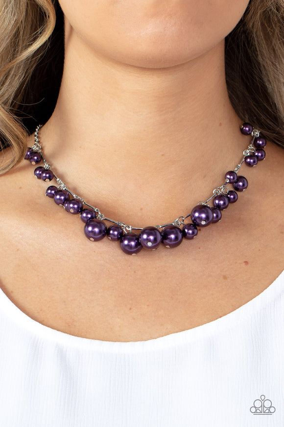Tearoom Gossip - Purple Necklace - Paparazzi Accessories
