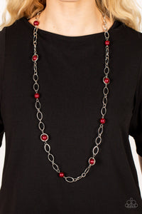 Fundamental Fashion - Red Necklace - Paparazzi Accessories