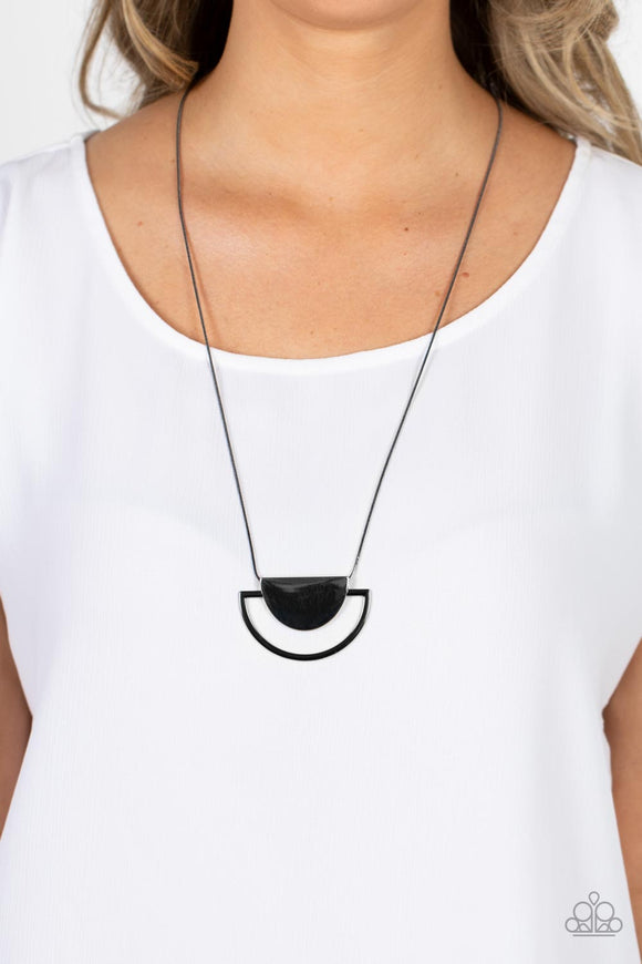 Lunar Phases - Black Necklace - Paparazzi Accessories