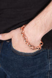 Rookie Roulette - Copper Mens Bracelet - Paparazzi Accessories