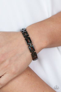 Closed Circuit Strategy - Black Bracelet - Paparazzi Accessories