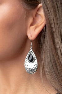 Tranquil Trove - Black Earrings - Paparazzi Accessories