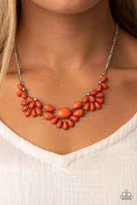 Secret GARDENISTA - Orange Necklace - Paparazzi Accessories