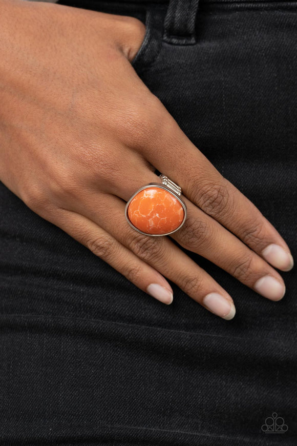 Aesthetically Authentic - Orange Ring - Paparazzi Accessories