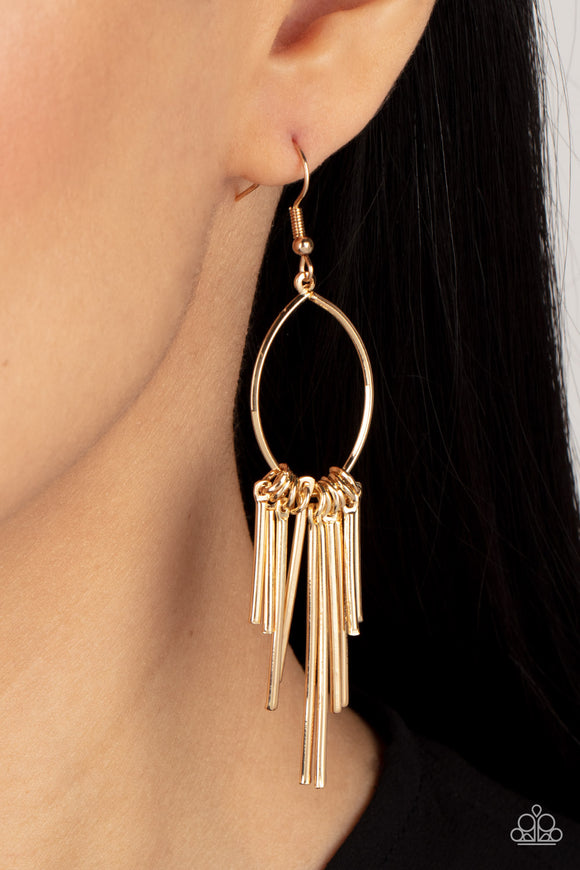 Mood Swing - Gold Earrings - Paparazzi Accessories