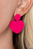 Just a Little Crush - Pink Post Earrings - Paparazzi Accessories