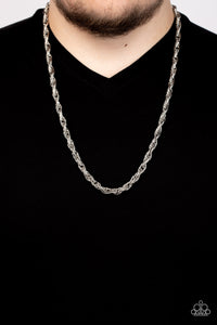 Pit Stop - Silver Mens Necklace - Paparazzi Accessories
