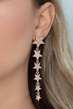 Americana Attitude - Gold Post Earrings - Paparazzi Accessories