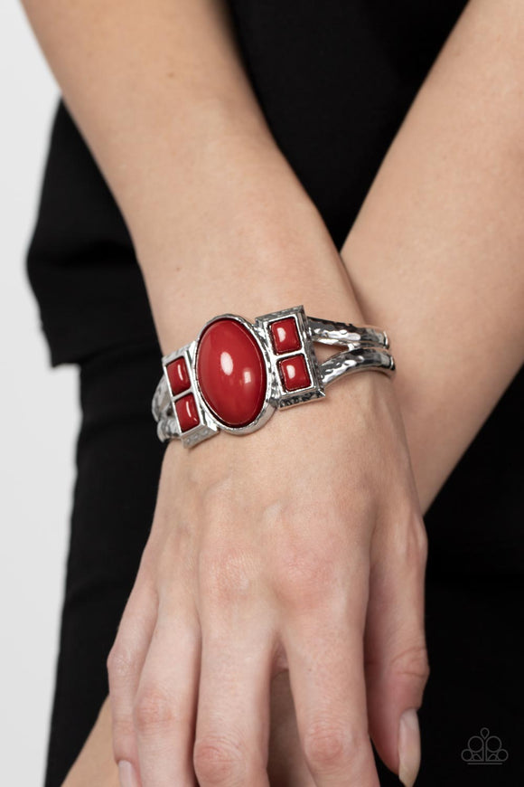 A Touch of Tiki - Red Bracelet - Paparazzi Accessories