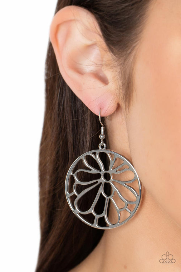 Glowing Glades - Silver Earrings - Paparazzi Accessories