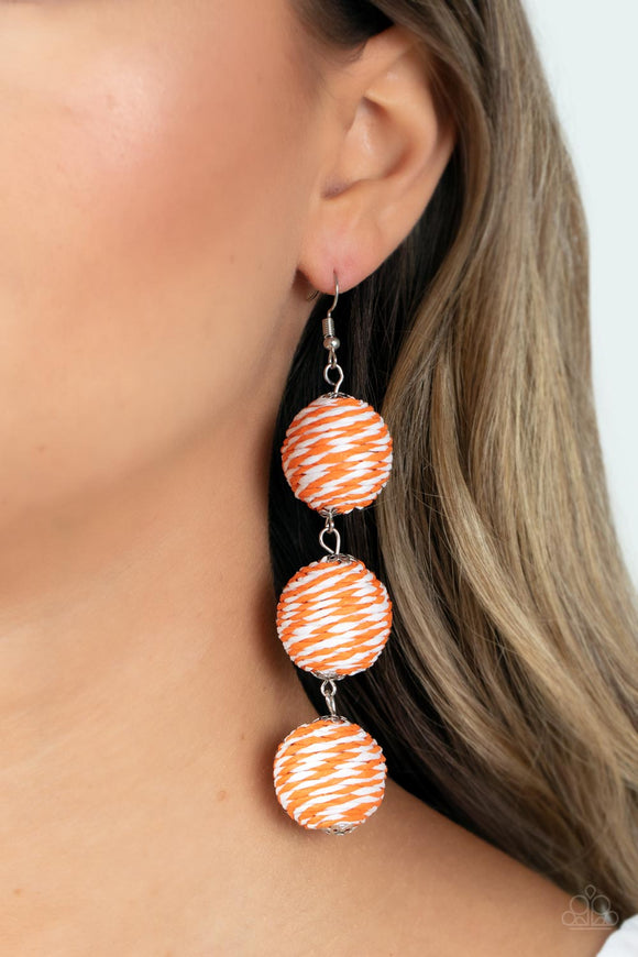 Laguna Lanterns - Orange Earrings - Paparazzi Accessories