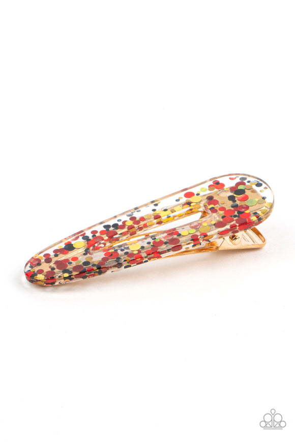 Wish Upon a Sequin - Red Hair Clip - Paparazzi Accessories
