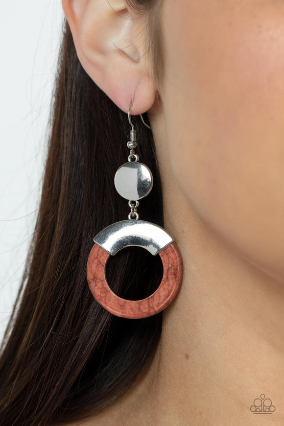 ENTRADA at Your Own Risk - Brown Earrings - Paparazzi Accessories