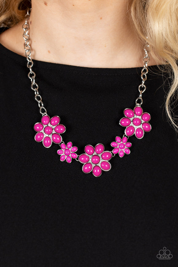Flamboyantly Flowering - Pink Necklace - Paparazzi Accessories