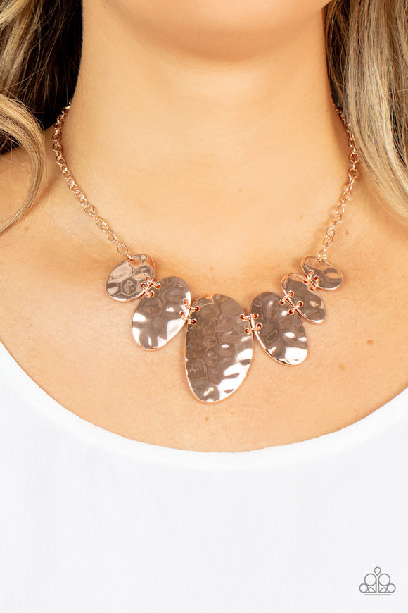 Cave Crawl - Rose Gold Necklace - Paparazzi Accessories