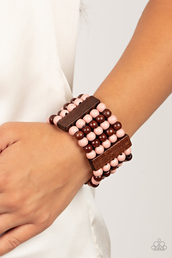 Island Soul - Pink Bracelet - Paparazzi Accessories