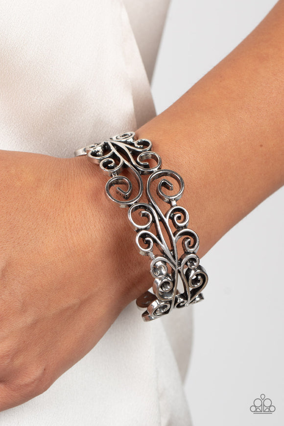Dressed to FRILL - Silver Bracelet - Paparazzi Accessories
