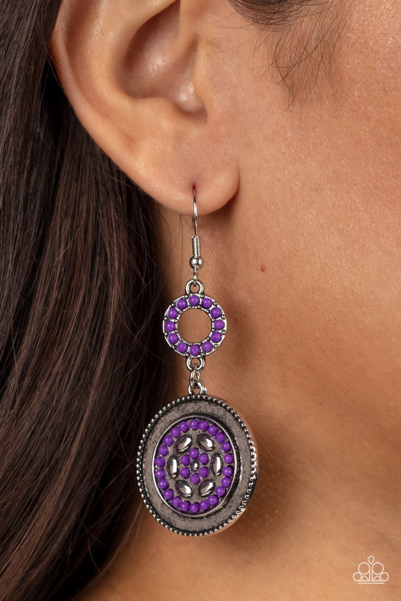 Meadow Mantra - Purple Earrings - Paparazzi Accessories