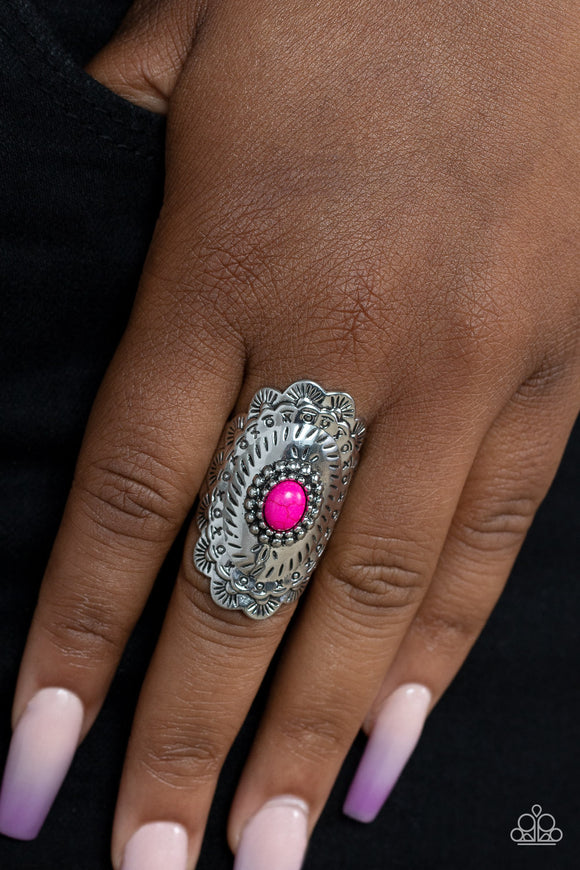 Sagebrush Sea - Pink Ring - Paparazzi Accessories