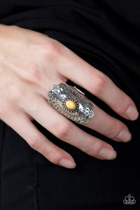 Sagebrush Sea - Yellow Ring - Paparazzi Accessories