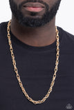 Chopper Hopper - Gold Mens Necklace - Paparazzi Accessories