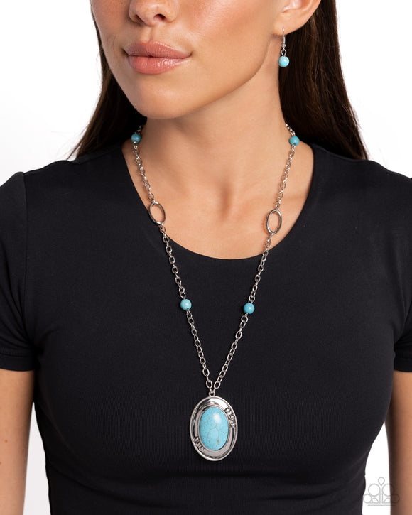 Mojave Meditation - Blue Necklace - Paparazzi Accessories