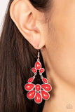 Colorfully Canopy - Red Earrings - Paparazzi Accessories
