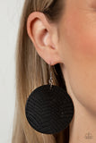 Leathery Loungewear - Black Earrings - Paparazzi Accessories