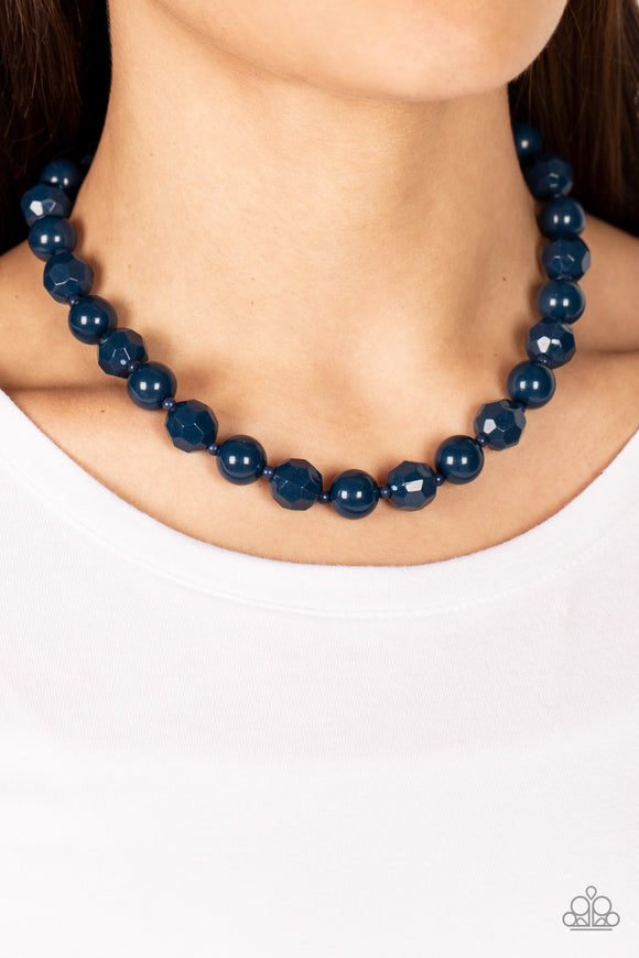 Popping Promenade - Blue Necklace - Paparazzi Accessories