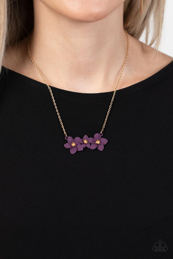 Petunia Picnic - Purple Necklace - Paparazzi Accessories