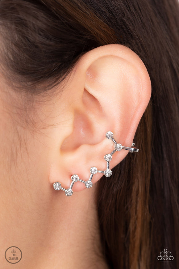 Clamoring Constellations - White Post Earrings - Paparazzi Accessories