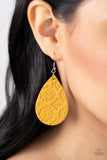 Stylishly Subtropical - Yellow Earrings - Paparazzi Accessories