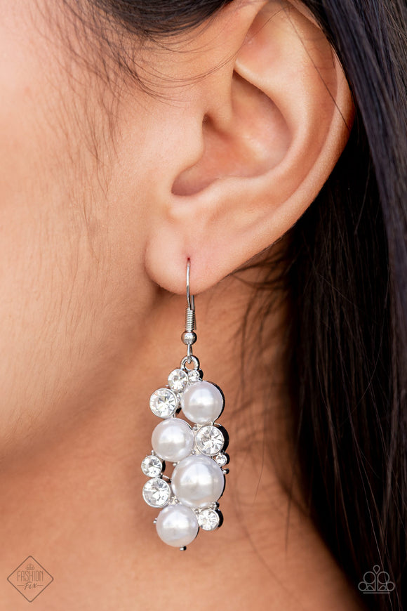 Fond of Baubles - White Earrings - Paparazzi Accessories